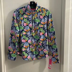 NWT Disney Parks x Lilly Pulitzer Skipper Popover Aegean Navy Lilly Loves Disney